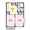 エルディム森Ⅰ 2DKの間取り