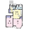 こむぎはいつ　Ａ 2DKの間取り