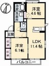 バリュージュＫ　B棟 2LDKの間取り