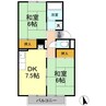 シートピア屋島B棟 2DKの間取り