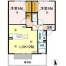 セジュール六条　A棟 2LDKの間取り