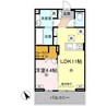 J.リヴェール高松西宝町　B棟 1LDKの間取り