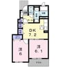 アルカディアＣ 2DKの間取り