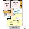 サンパティーク A棟 2LDKの間取り