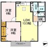 メゾンシャルム木太　A棟 2LDKの間取り
