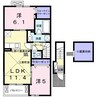 アーレントＢ 2LDKの間取り