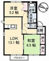 ジュネスタウン 2LDKの間取り