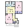 トゥジュールＢ 2DKの間取り