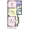 スマイルハウス 2DKの間取り