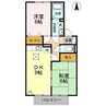 パストラルみまやA棟 2DKの間取り