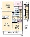 シャーメゾン上之町 2LDKの間取り