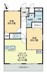 Okaマンション 2LDKの間取り
