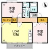 セジュール フジ C棟 2LDKの間取り