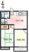 ハイツ山本 2DKの間取り