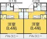 SUCCESS22 1Kの間取り