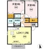 ユイマールガーデンⅡ　A棟 2LDKの間取り