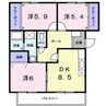 ニューエルディム裕Ⅰ 3DKの間取り