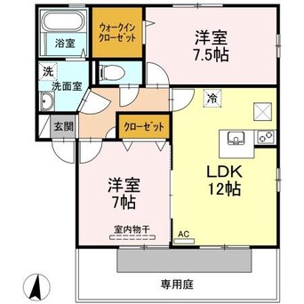 間取図 プロヴァンス土器東　B棟