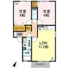 フォレスト D棟 2LDKの間取り
