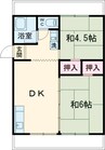 中山ハイツ 2DKの間取り