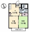 パティオ　２棟 2Kの間取り