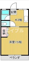 シティハイム春日Ⅰ 1Kの間取り