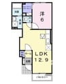 クレセント　コート　Ⅱ 1LDKの間取り