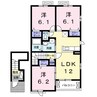 クラール木太Ｇ 3LDKの間取り