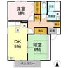 やすらぎの家　Ｃ棟 2DKの間取り