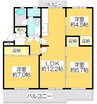 ヴィラナリー屋島5号棟 3LDKの間取り