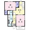 サンメゾン元山　Ａ 2DKの間取り