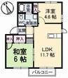 ガーデンパレス　D棟 2LDKの間取り