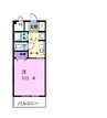 サンライズ宮川 1Kの間取り