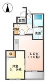 ヴェルジェⅡ 1LDKの間取り