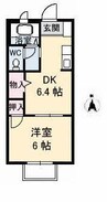 フォブール高崎 1DKの間取り