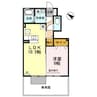 御所アリビオA棟 1LDKの間取り