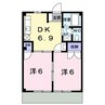ニューシティ大内Ａ 2DKの間取り