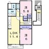 クラール・プラッツＢ 2LDKの間取り
