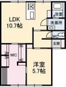 フレグランス南原 1LDKの間取り