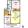 リビングタウン松縄　C棟 2LDKの間取り