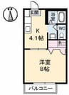 カサベルデⅢ 1Kの間取り