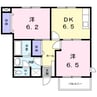 ル・シエル　Ｃ 2DKの間取り