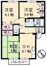 パティオ　５ 3DKの間取り