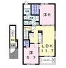 グレイスフル　Ⅱ 2LDKの間取り