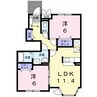 ハピネス村山Ｂ 2LDKの間取り