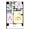 ディアコート　木太 2LDKの間取り