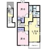 アンジュ・ベルーヴⅡ 2LDKの間取り