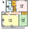 グランツ松島A 2LDKの間取り