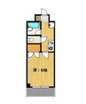 志度シーサイドハイツ 1Kの間取り