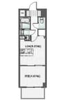 J.リヴェール錦町 1LDKの間取り
